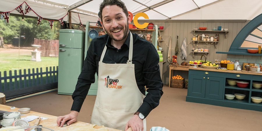 The Great Celebrity Bake Off for Stand Up to Cancer 2019. Jon Richardson. Copyright: Channel 4 Television Corporation