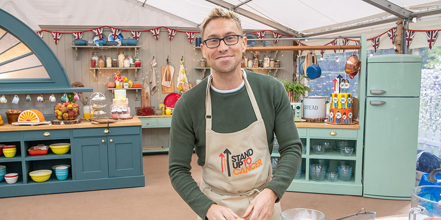 The Great Celebrity Bake Off for Stand Up To Cancer 2020. Russell Howard. Copyright: Channel 4 Television Corporation