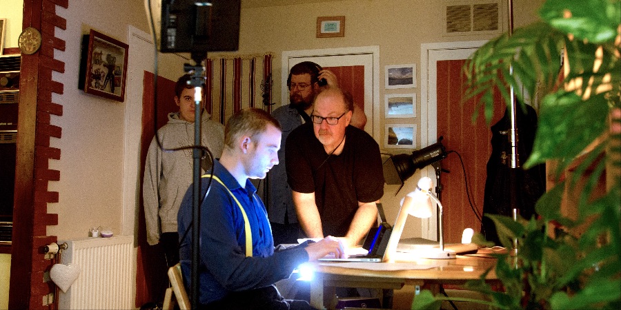 Directing the actor on the short film "Mummy's Voice".. Terry Dray