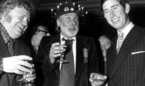 Harry Secombe, Spike Milligan and Prince Charles at a Goon Show celebratory event. Image shows from L to R: Harry Secombe, Spike Milligan