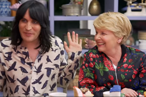 Image shows from L to R: Noel Fielding, Sandi Toksvig