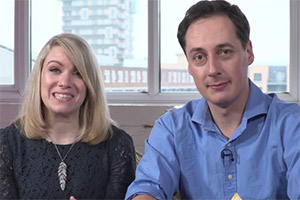 Rachel Parris (Daisy) and Tom Bell (Derek) in On The Sofa for Beano Studios. Image shows from L to R: Rachel Parris, Tom Bell