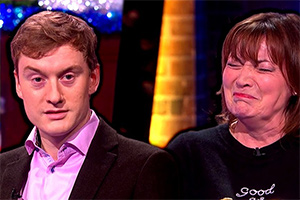 Image shows from L to R: James Acaster, Lorraine Kelly