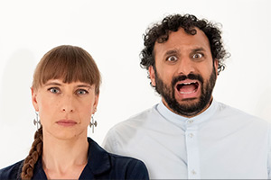 Image shows left to right: Fredi Otto, Nish Kumar