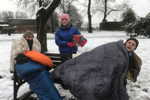 Image shows from L to R: Phil Ellis, Annie McGrath, Jack Barry