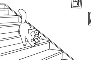 Simon's Cat in Staircase