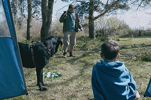 Weekend Camping Adventure. Image shows from L to R: James Merry, Theo Merry